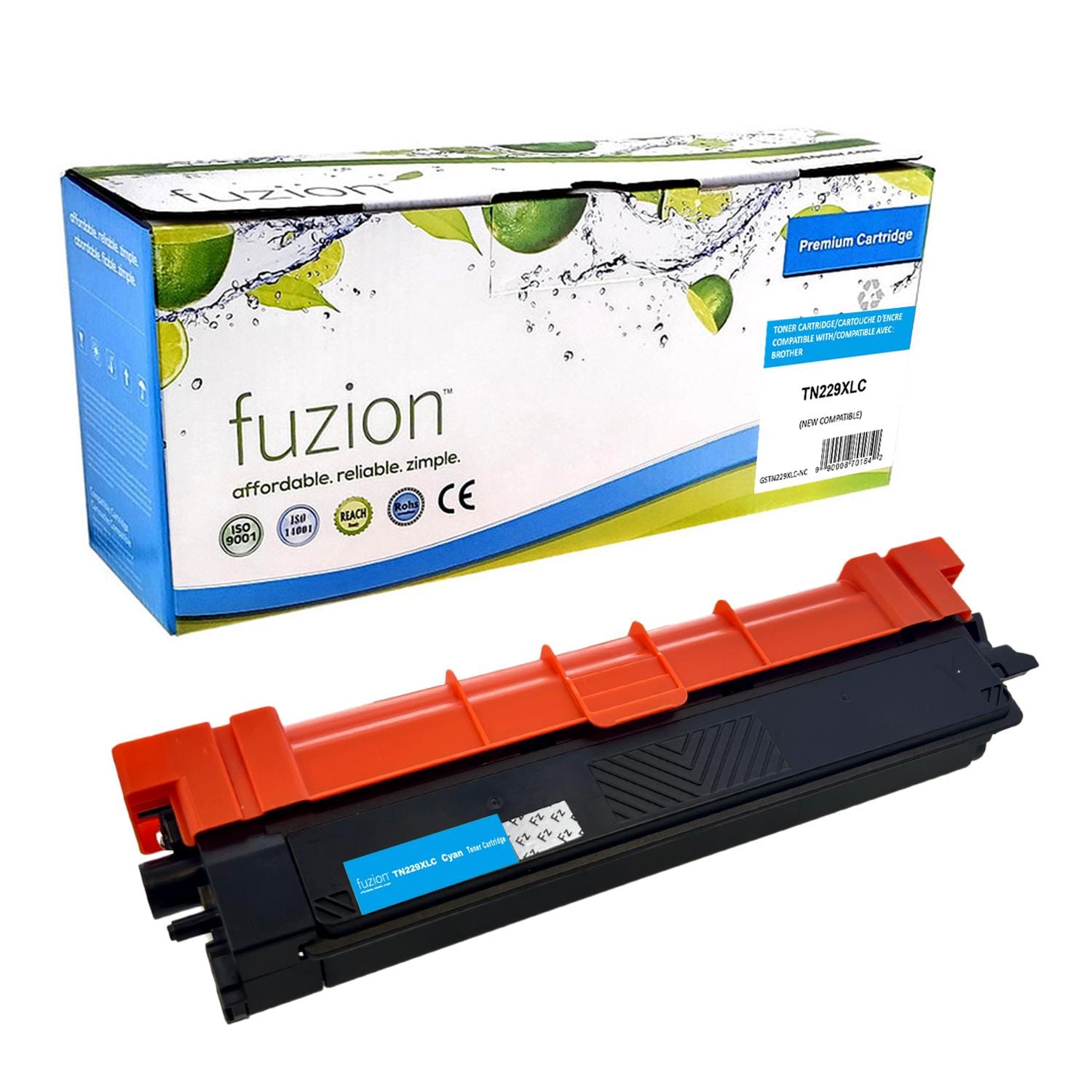 fuzion - Brother TN229XLC Compatible Toner - Cyan